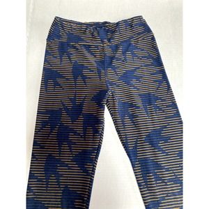 LuLaRoe One Size Navy/Gold sparrow leggings